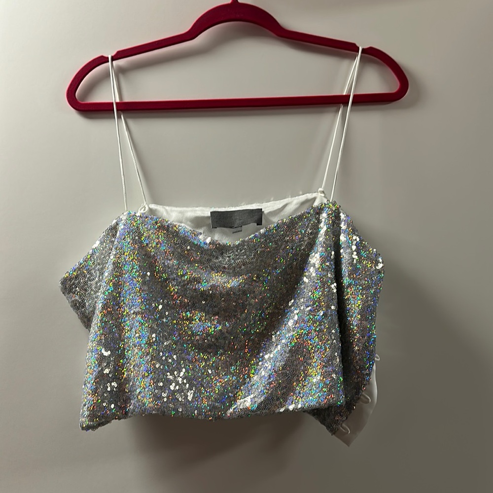 Silver sequin Crop Top